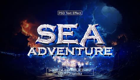 Premium Psd 3d Sea Adventure Editable Text Effect
