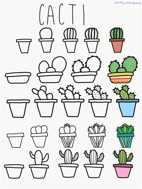 Cacti How To Draw Step By Step Drawing Instructions Artofit