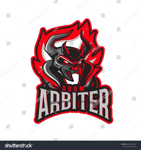 Doom Arbiter Gaming Esport Logo Template Stock Vector Royalty Free