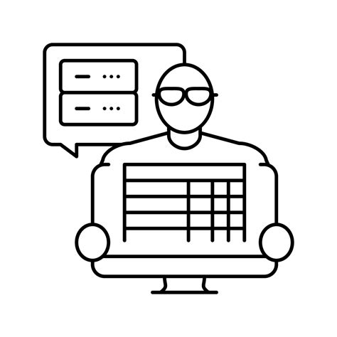 data entry clerk line icon vector illustration 19000123 Vector Art at