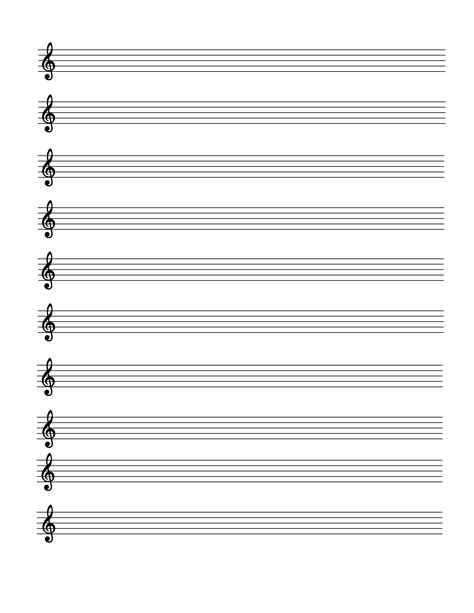 Blank Musical Notes Paper Templates At