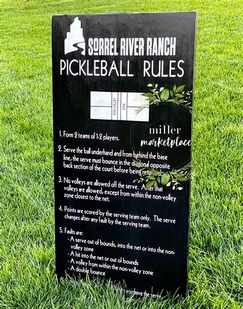 Large Pickleball Rules Sign Outdoor Games Outdoor T Etsy