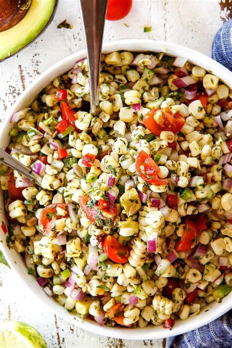 Cactus salad is a mexican salad that tastes great in tortillas or as a side with grilled meat. Corn Salad with Cilantro Lime Dressing - Carlsbad Cravings