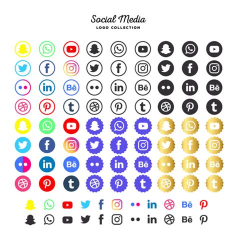 Round Social Media Icons Vector At Collection Of