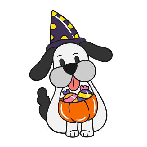 Premium Vector Cute Halloween Dog Vector