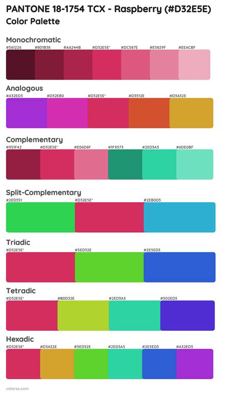 Pantone 18 1754 Tcx Raspberry Color Palettes And Color Scheme