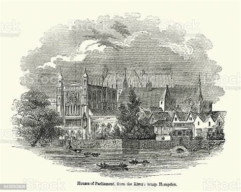 Houses Of Parliament London In The 17th Century Stock Illustration