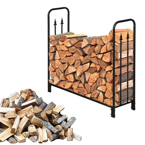 Firewood Log Rack Indoor Outdoor Wood Storage Holder Wrought Iron 45w