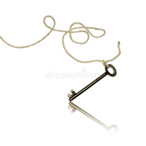 Vintage Key Rope Over White Stock Photos Free And Royalty Free Stock