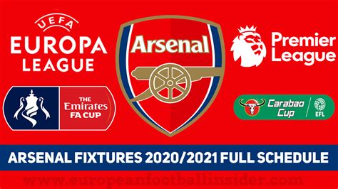 Arsenal Fixtures 20202021 Full Schedule Epl And Europa League