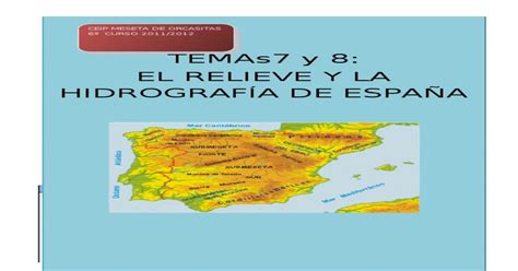 Tema 8 El Relieve Y Los Ríos De España Pdf Document