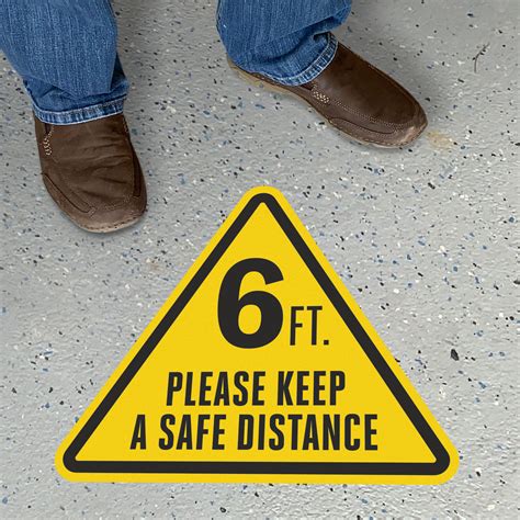 Triangular 6 Ft Please Keep A Safe Distance Sign Floor Sign Sku Sf 1027