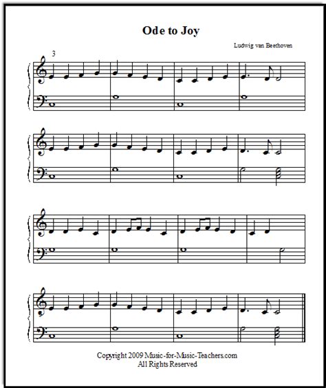 Learn how to play piano songs using easy letter notes sheets / chords, suitable for other instruments too: Ode to Joy Free Kids' Sheet Music for Piano | Sheet music, Violin music, Piano sheet music