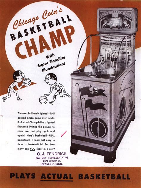 Basketball Champ Chicago Coin Arcade Game 1947 Usa The Arcade