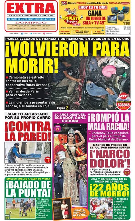 Diario Extra Ecuador Portada De Hoy