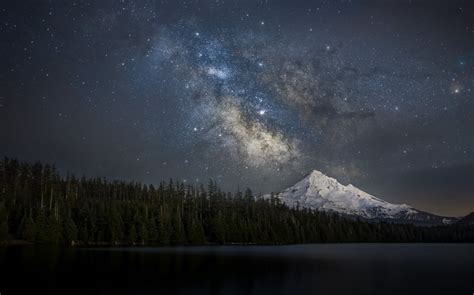 Wallpaper Id 538729 Landscape Snow Oregon Mount Hood Astronomy