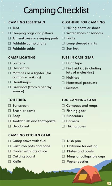 Your Camping Supplies Checklist Everything You Need To Bring Camping
