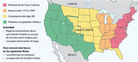 Mapa de la expansión hacia el oeste de Estados Unidos