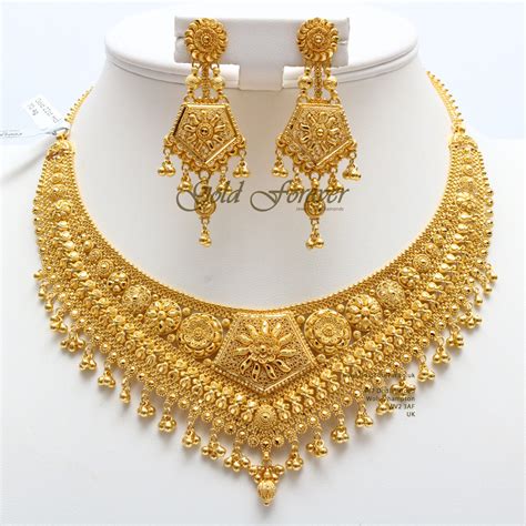 22 Carat Indian Gold Necklace Set 704 Grams Codens1003 Gold Forever