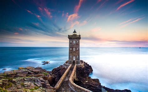 Lighthouse Seascape Coastline Brittany 2020 Hd Photo Preview