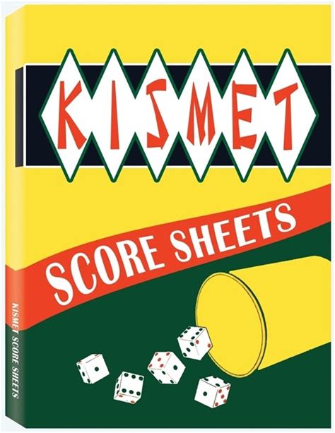 알라딘 Kismet Score Sheets 100 Kismet Score Pads Kismet Dice Game Score