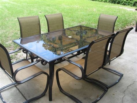 Hampton bay woodbury metal outdoor patio accent table. Hampton Bay patio table and 6 chairs! | Patio table ...