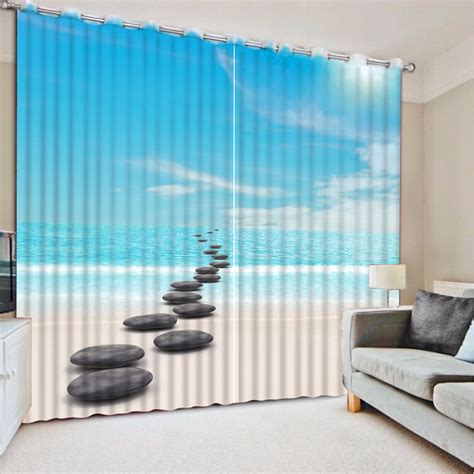 Curtains Decoration Cool Beach Blackout Living Room Curtains Modern