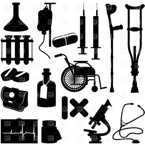 Icons Silhouette Of Medical Equipment 4802 Healthcare Medical Qfjptt