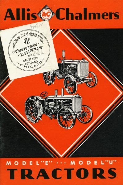 Allis Chalmers Model E And U Tractors Book Or Pamphlet Wisconsin
