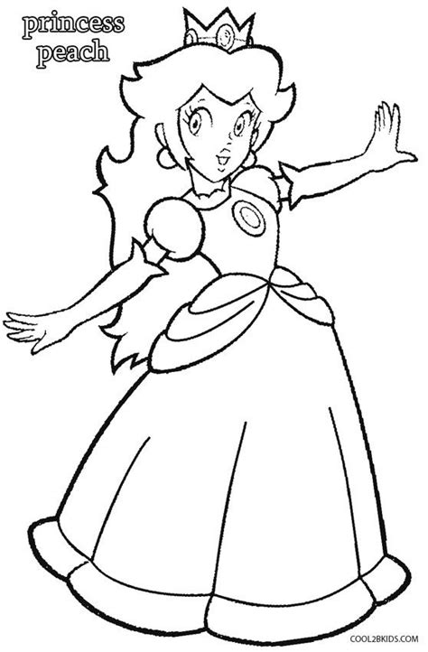 Princess Peach Coloring Page With The Words Princess Peach On It And An