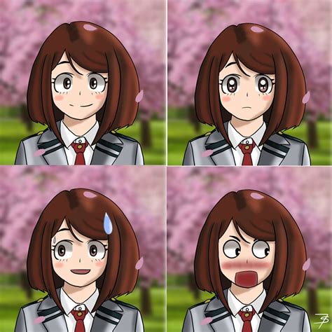 Random Anime Facial Expressions Uraraka Ochaco Made By Me