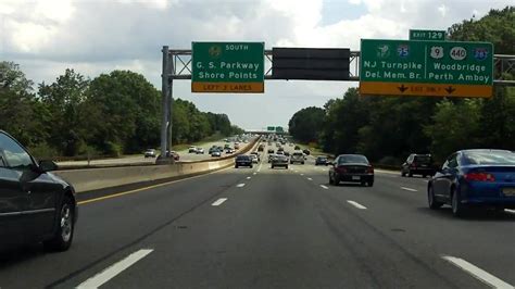 After ramp make right hand turn onto clark st. Garden State Parkway (Exits 135 to 129) southbound - YouTube