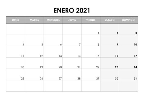 Calendario Enero 2021 Ideas De Calendario Plantilla De Calendario