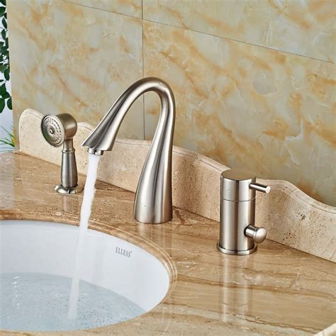 We carry a large selection of sink faucets in the latest styles and finishes. Laconian Brushed Nickel Bathroom Sink Faucet with Handheld ...