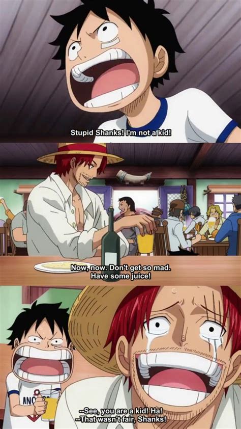Shanks Makes Fun Of Luffy One Piece Funny Moments One Piece Quotes