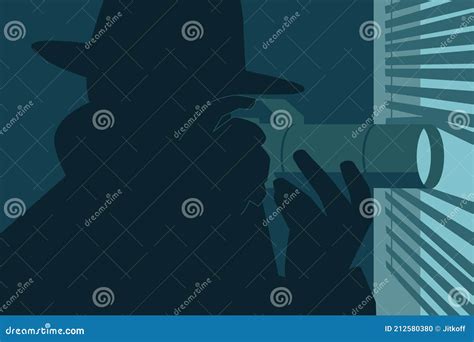 Silhouette And Shadow Of Man In Fedora And Overcoat Royalty Free