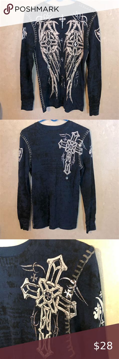 Affliction Archaic Long Sleeve Graphic Thermal Thermal Shirt Grow Out