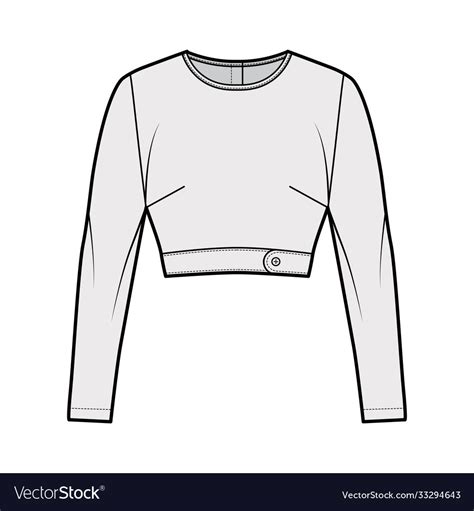 Under Bust Crop Top Technical Fashion Royalty Free Vector