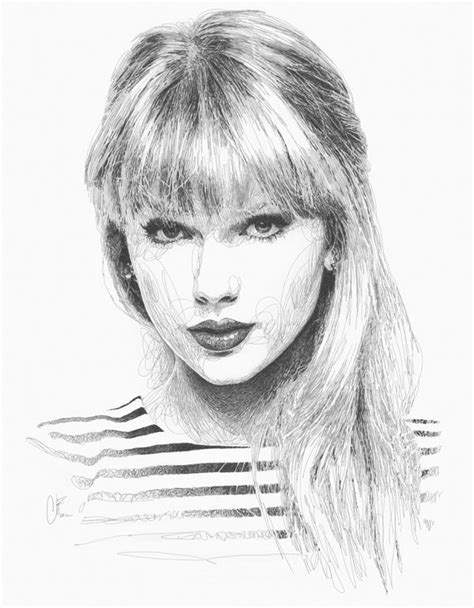 Drawing Of Taylor Swift Easy Coloring Swift Taylor Pages Draw
