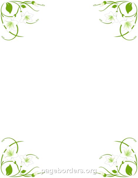 Printable easter borders (page 1). Easter Lily Border: Clip Art, Page Border, and Vector Graphics