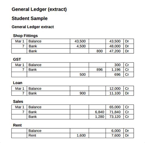 General Ledger Template 9 Download Free Documents In Pdf Word