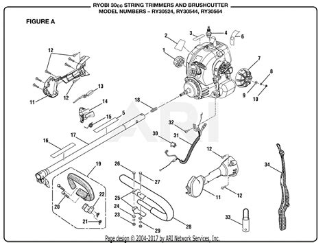 Homelite RY30544 30cc String Trimmer Parts Diagram For Figure A