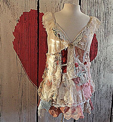 Altered Couture Wearable Boho Art Womens Clothing Etsy Shabby Chic