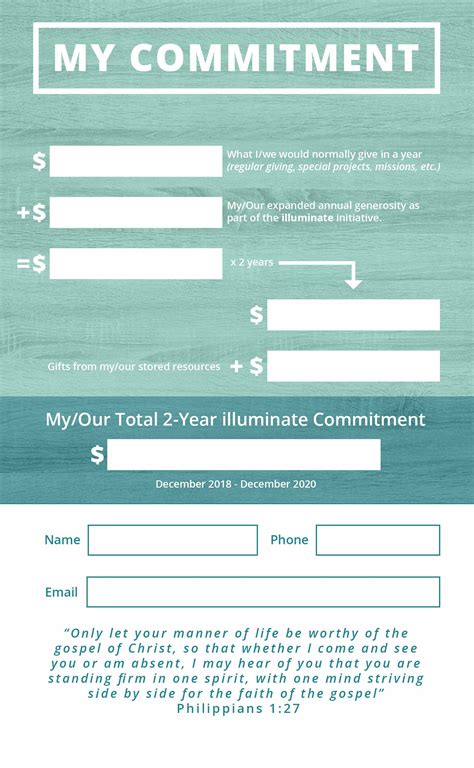 Commitment Card Ridgewood Church