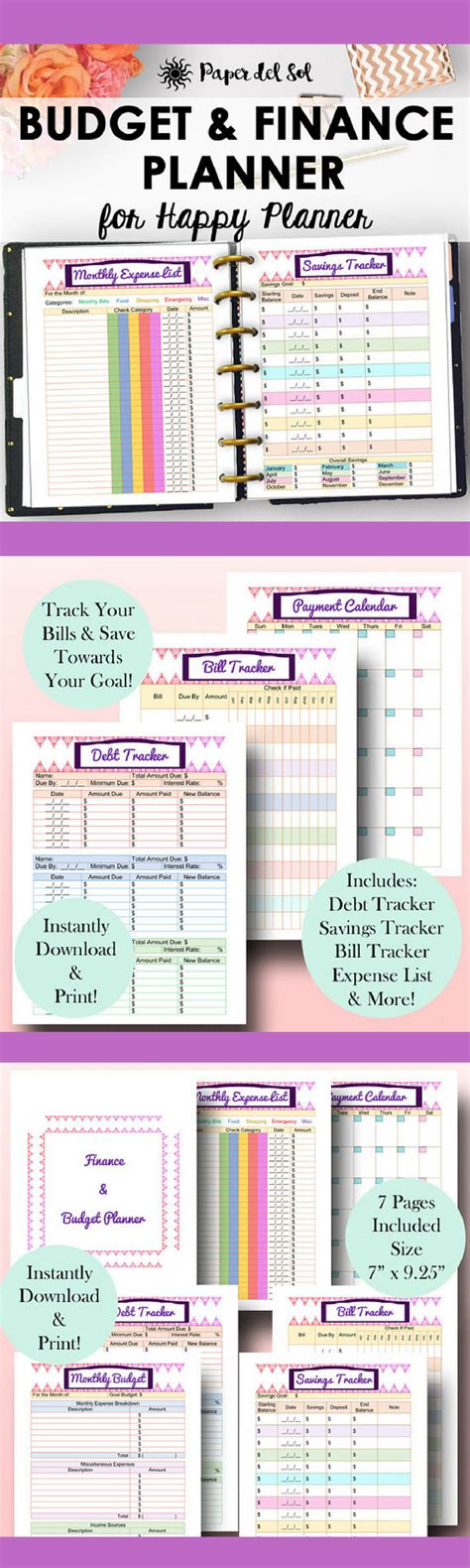 Happy Planner Budget Pages Finance Printables Happy Planner Budget