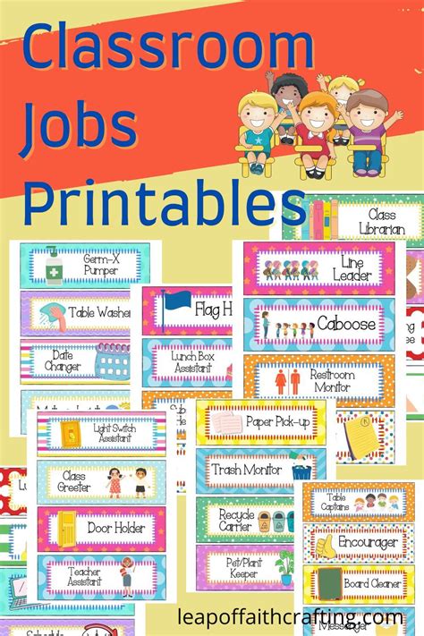 Free Printable Classroom Jobs Pdf To Use Now Preschool Job Chart