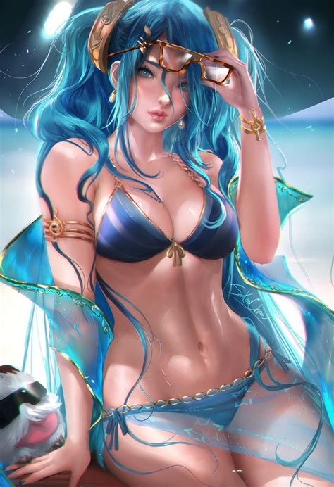 Sexy Pool Party Sona Wallpapers And Fan Arts League Of Legends Lol