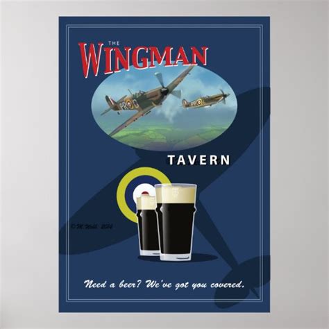 Pub Sign The Wingman Tavern Poster Uk