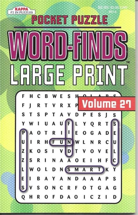 Kappa Pocket Puzzle Large Print Word Search Word Finds Puzzle Book