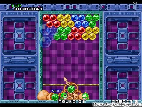 Clásico juego en el que tienes que lograr quitar todas las bolas de colores, lanzando bolas de igual color con 2 simp&aacut. El Juego de Puzzle bobble en linea - Marca-Juegos